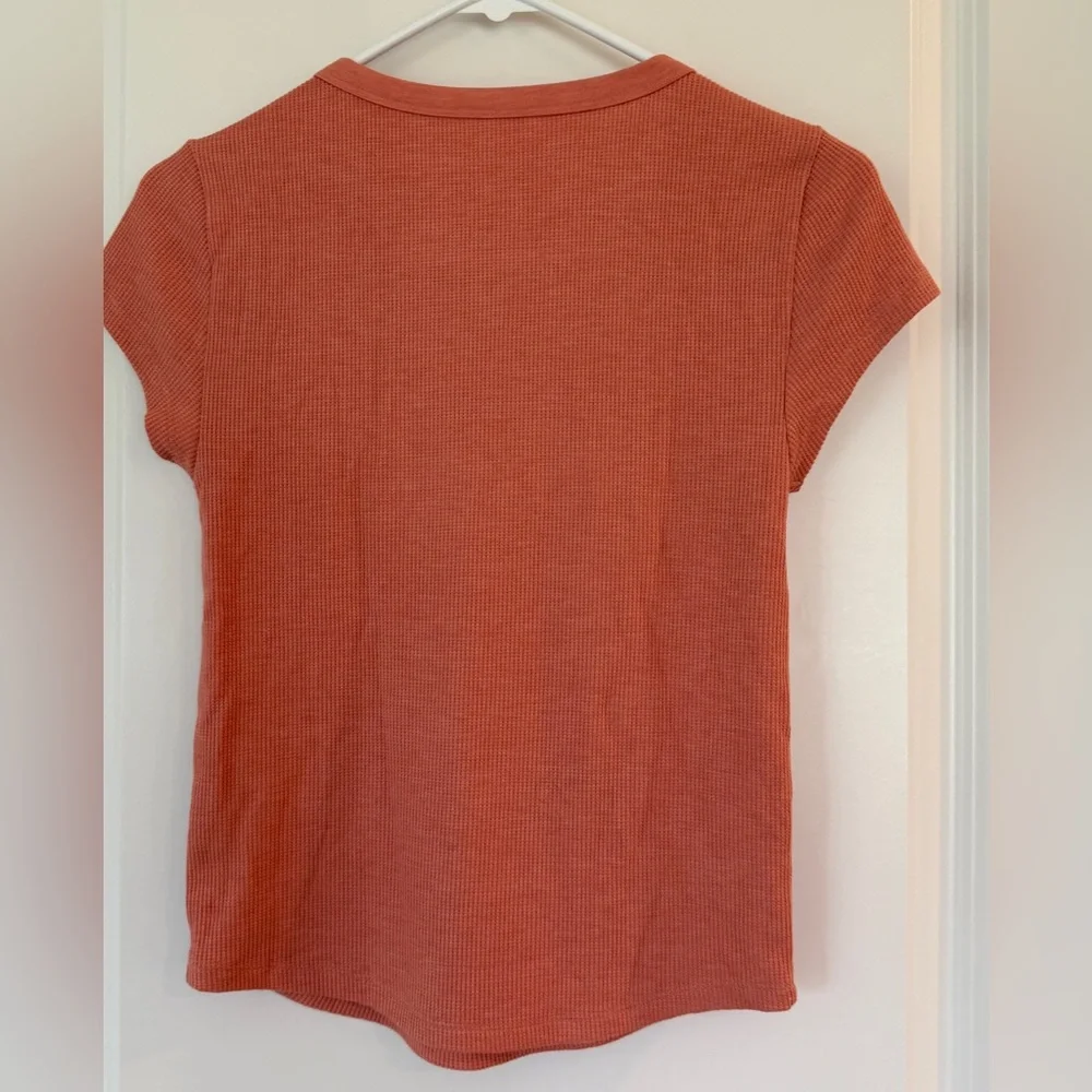 American Eagle Outfitters Women's Short Sleeve waffle tee - Rust - Picture 3 of 5
